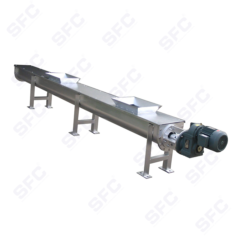 Wet sludge conveying equipment (shaftless screw conveyor)