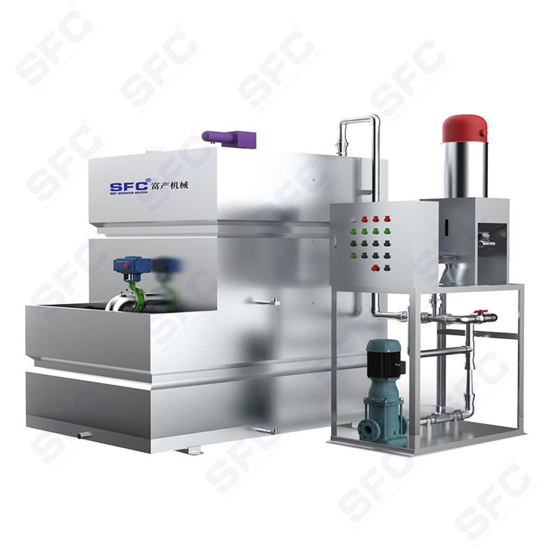 Two-box series automatic powder preparation unit