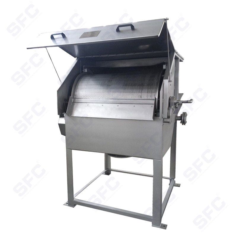 External water-inlet drum filter